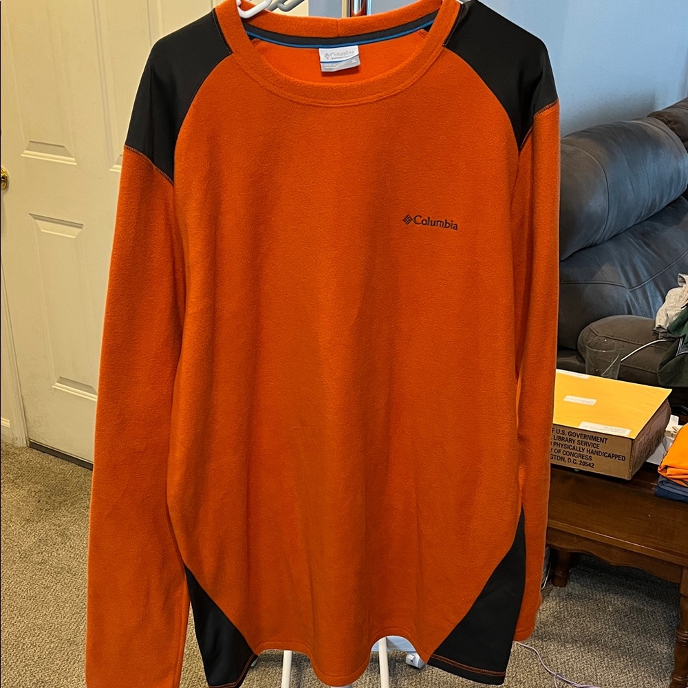 Columbia Bold Orange and Gray Fleece Pullover
